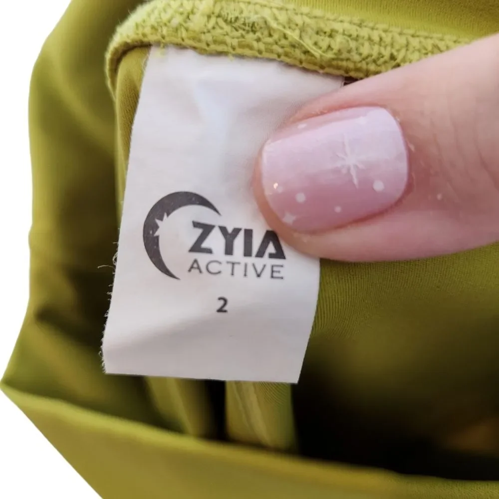 ZYIA Pants Womens 2 Chartreuse Green Pistachio Luxe 7/8 24" Active Leggings - Picture 9 of 10